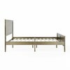 Martha Stewart Corbin Queen Size Solid Wood Platform Bed w/Wooden Headboard and Footboard, Brown Gray MG-090026-Q-WOAK-MS